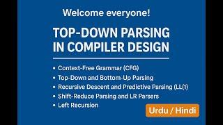 Top-Down Parsing in Compiler Construction  | Removing Left Recursion from CFG with Examples