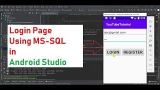 Login Page in Android Studio Using MS-SQL | Android Tutorial's