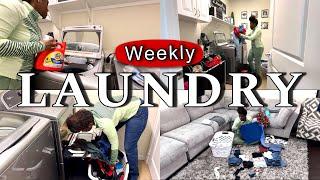 ALL DAY LAUNDRY MOTIVATION | FAMILY OF FOUR LAUNDRY ROUTINE 2024 #laundryroutines