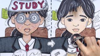 [paper diy] Student Skincare & Makeup ASMR No music | paper pepper