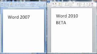 Microsoft Office Word 2007 & 2010 Comparison