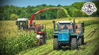Уборка кукурузы на силос комбайном КСК-600 (Полесье-600)! Тракторы МТЗ-82 и Т-150К на перевозке!