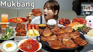 전통시장 털어만든 16찬 LA갈비 한식 집밥 한상 상다리 부러지는 라갈비 집밥 먹방 KOREAN HOMEMEAL MUKBANG ASMR EATINGSHOW REALSOUND