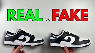 REAL VS FAKE! NIKE DUNK PANDA UPDATED SNEAKER COMPARISON!