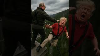 From Terror to Thrill: Trump's Bungee Epiphany  #trump #putin #funny #memes#shorts