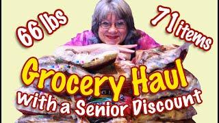 Grocery Haul Senior Discount Day - Saving Money on Groceries - Stock up Deals