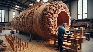 Talented Woodworker: Turning a Giant Burnt Log into a Stunning Work of Art