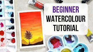 Easy watercolour landscape for beginners (You'll love this tutorial)