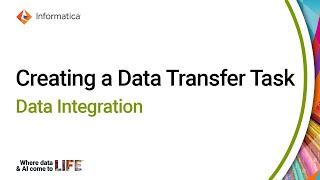 Creating a Data Transfer Task in Data Integration
