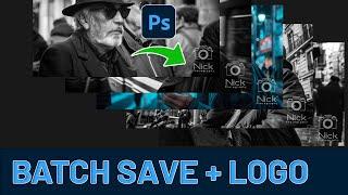 How to Add a Logo to multiple Photos automatically using Photoshop tutorial - Easy and quick