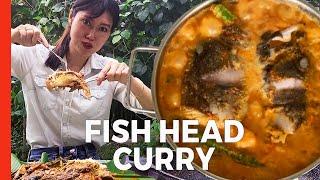 NYONYA FISH HEAD CURRY Recipe (Cooking With Food Ranger!)