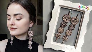 Длинные серьги из бисера и бусин / nbeads.com