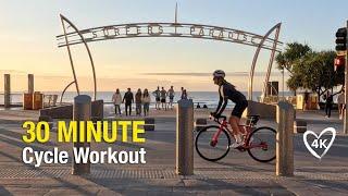 30 Mins Cycling Workout, Burn Fat To Music, Surfers Paradise - Miami Gold Coast 4K UHD