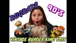 OPENING VINTAGE BURGER KING KIDS CLUB THE RUGRATS MOVIE TOYS!!!