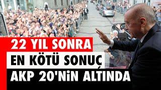 22 YIL SONRA EN KÖTÜ SONUÇ; AKP 20'NİN ALTINDA