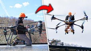 Man Flies in DJI Agras T40 Spray Drone