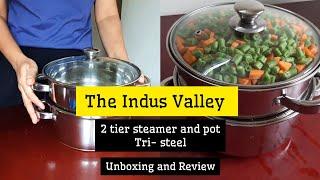 2  tier steamer cum pot - stainless steel cookware- the indus valley-28 October 2024