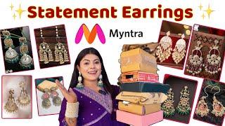 Wedding Wear Statement Earrings  From MYNTRA || Myntra Jewellery Haul 