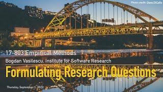 Methods L02 - Research Questions vs Study Design [CMU 17803 Empirical Methods - Fall 2022]