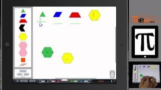 PiPad Mathematics: Braining Camp iPad Pattern Blocks app used for Basic Fractions