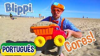 Blippi Português Aprendendo Cores e Números na Praia | Vídeos Educativos para Crianças