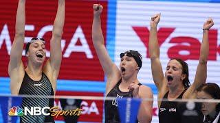 Team USA women cap off Worlds with dominant 4x100 medley relay gold medal | NBC Sports