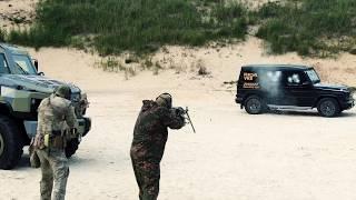 VR8 Shooting test: Armored vehicle RIDA based on Mercedes G-class