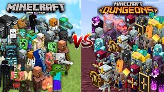 MINECRAFT JAVA EDITION  vs MINECRAFT DUNGEONS in Minecraft Mob Battle