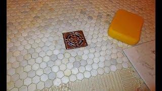 Installing a Hexagonal Mosaic Marble  shower Floor, step by step