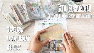 Bill Exchange! | Sinking Funds Update | February 2022 | Cash Unstuffing | Counting my Sinking Funds