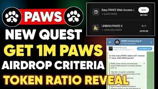 Paws New Task Today || Paws New Update Today || Paws Airdrop Criteria || paws listing date || Paws