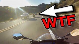 Harley Rider Almost Causes Crash... Don't ride like this.