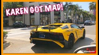 CHASING A SUPER LOUD Lamborghini Aventador SV in Beverly Hills! Karen Got Mad