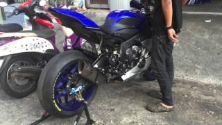 Yamaha R1 2016 Akrapovic slip on with Linkpipe Thailand