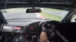 Bonnet Fail smashes windscreen at 140mph. Nurburgring BMW e36 M3 evo DN24