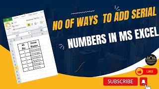 Automatic serial number in excel | sequence number formula in excel | Serial Number Automation excel