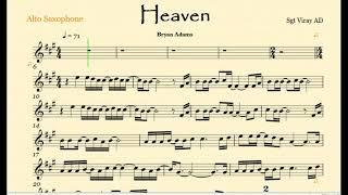 Heaven By Bryan Adams Eb Sax Play Along