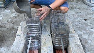 Wow! amazing ideas - Tips Make Smart Flower Pots From Cement And Plastic bottles
