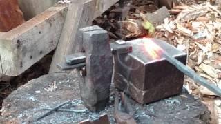 Blacksmithing: Forging on a Colonial Style Nail Making Jig