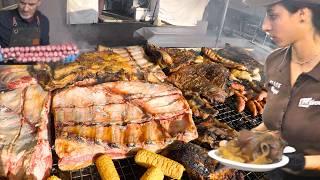 Italy Street Food. Huge Rotisserie, Loin, Asado, Picanha, Ribs & more