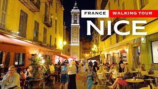 Nice, France Old Town Night Walk | French Riviera Tour [4K]