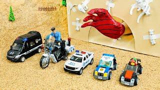 Rescue Police Car From Monster Hand In Cave | Diy Mini Tractor | Funny Car Toys Story