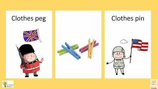 British vs American English- Clothes peg / Clothes pin