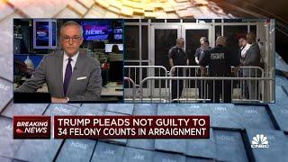 Trump pleads not guilty to 34 felony charges in New York City arraignment