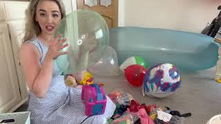 BLOWING UP 100 DIFFERENT SIZE, SHAPE AND THEMED BALLOONS IVE COLLECTED IN A YEAR 