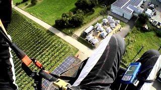 Landung mit dem Gleitschirm in Schriesheim / PARAGLIDER LANDING IN SCHRIESHEIM, GERMANY