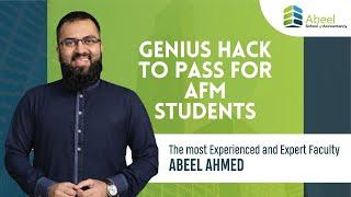 GENIUS HACK TO PASS FOR AFM STUDENTS  | BY SIR ABEEL AHMED