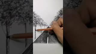 how to draw a landscape/ pencil shading landscape/ pencil shading techniques/graphite art/pencil art