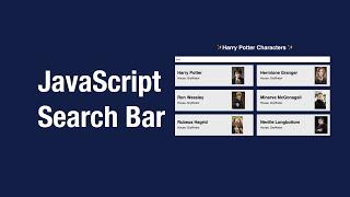 JavaScript Search Bar