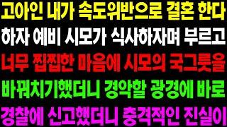 (실화사연) 고아인 내가 속도 위반으로 결혼한다 하자 예비 시모가 식사하자며 날 부르고 너무 찝찝해 시모의 국 그릇과 바꿨더니 경악할 일이../ 사이다 사연,  감동사연, 톡톡사연